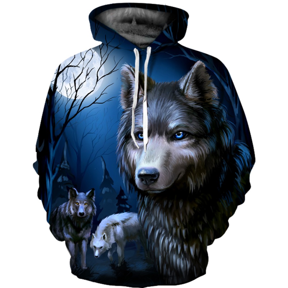 Trendy 3D Wolf Mens Hoodies Sweatshirt - Hoodieshow.com