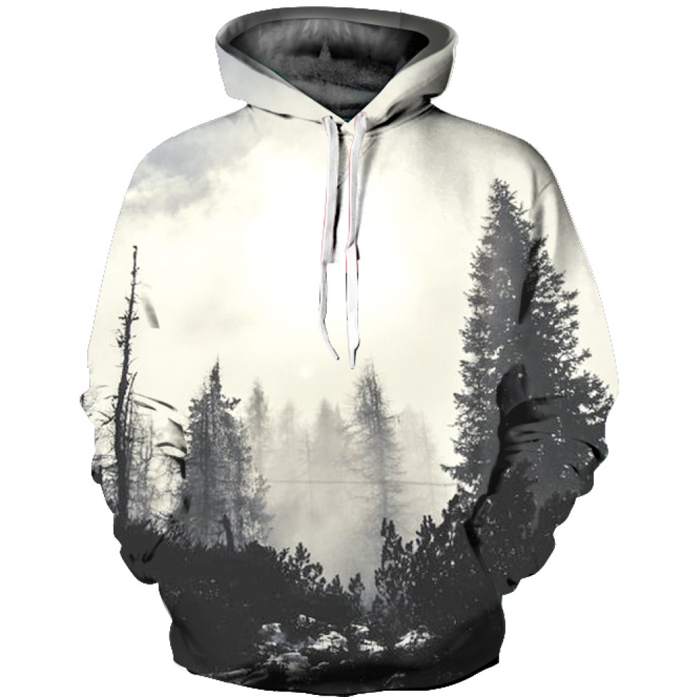 3D Hooded Sweatshirt Creative Cloud Forest - Hoodieshow.com