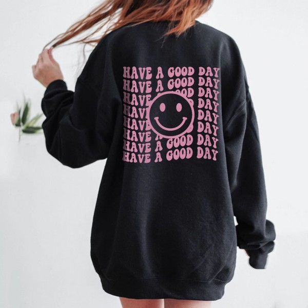 Have a Good Day Smile Face Y2k Sweatshirt