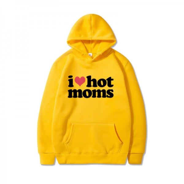 Unisex Pullover I Love Heart Hot Moms Pullover Hoodie