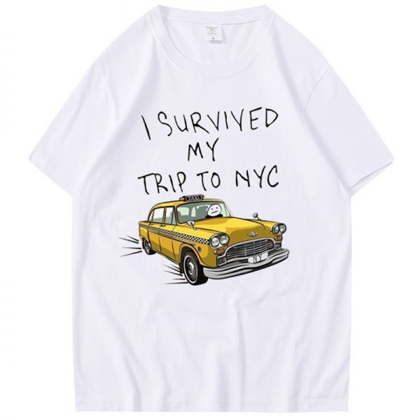 I Survived My Trip to NYC T-Shirts Unisex Cotton Casual Crewneck Graphic Tee
