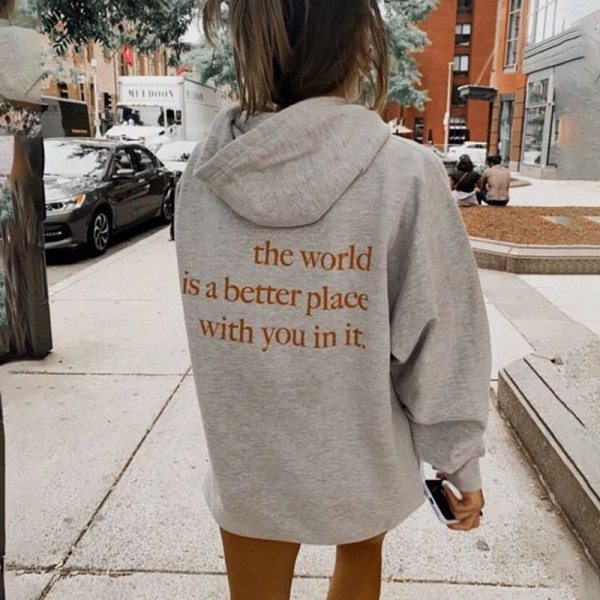 The World Is A Better Place Print Hoodie