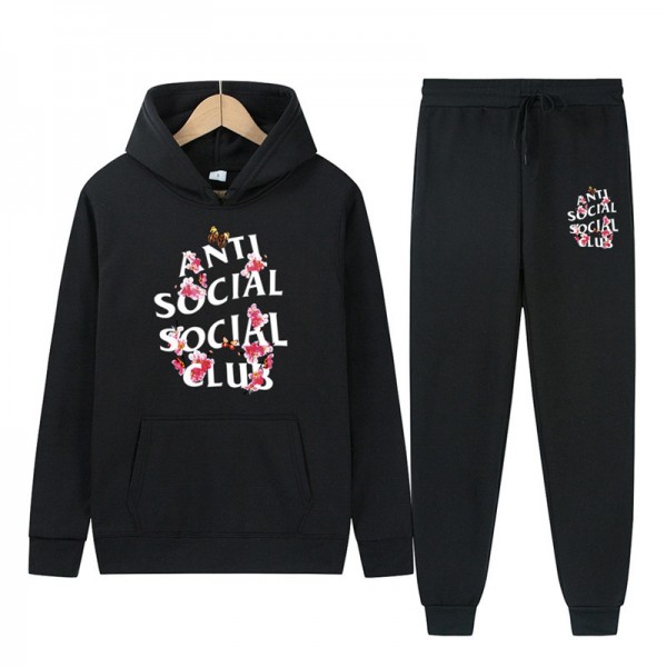Unisex Pullovers Anti Social Social Club Printed Hoodies Sweatpants
