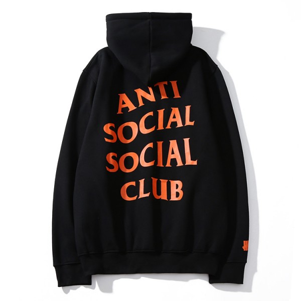 Unisex Streetwear Orange Anti Social Social Club Printed Hoodies
