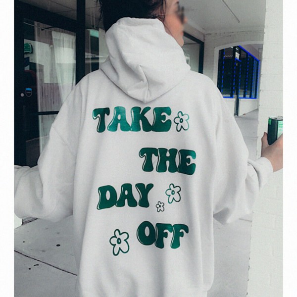 Take The Day Off Printed Hoodie