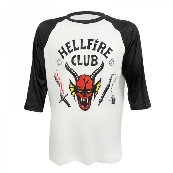 Stranger Things Hellfire Club T Shirts 3/4 Sleeve Tees