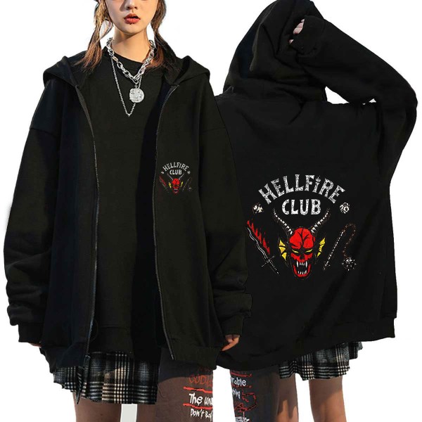Stranger Things Season 4 Hellfire Club Full Zip Hooded Jacket