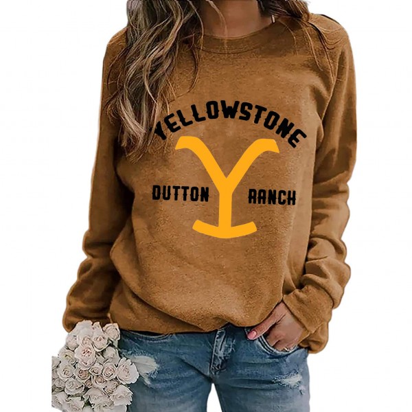 Womens Yellowstone Dutton Ranch Printed Sweatshirt