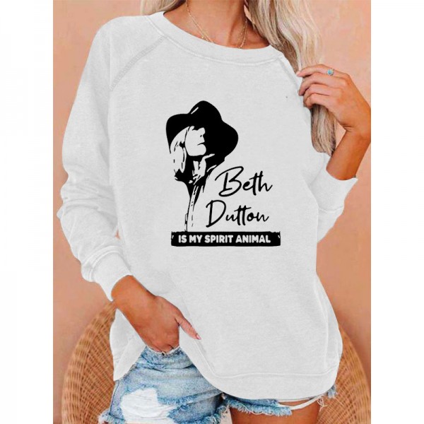 Womens Yellowstone Beth Dutton Is My Spirit Animal Sweatshirt