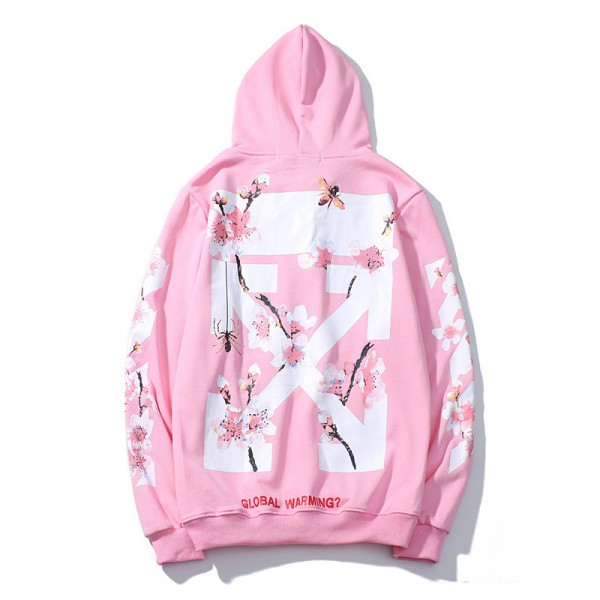 Oversized Off White Flowers Global Warming Hoodies