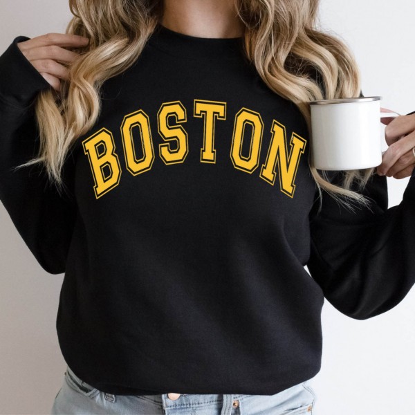 Womens Casual Boston Crew Neck Sweatshirts