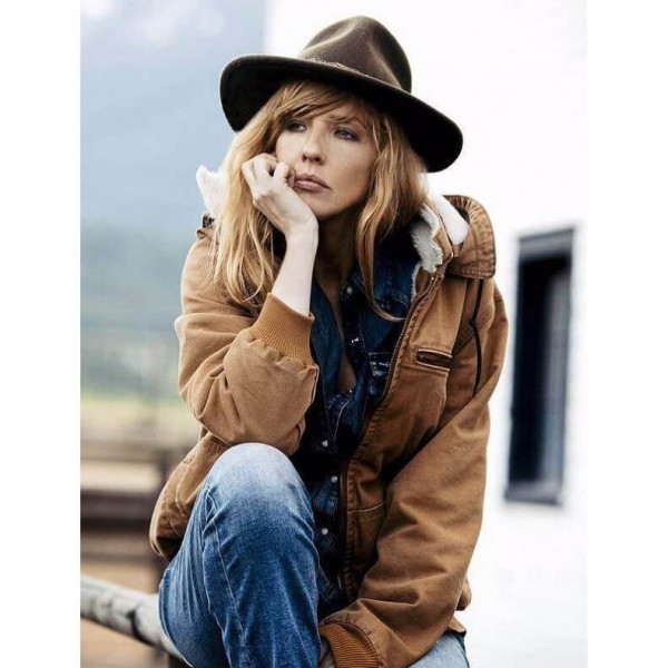 Yellowstone Kelly Reilly Brown Cotton Bomber Jacket