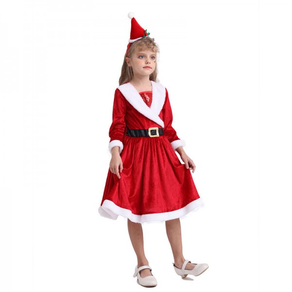 Kids Santa Helper Costume Christmas Santa Dress