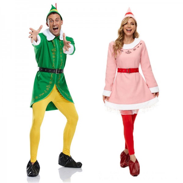 Christmas Buddy The Elf Costume Jovie Elf Costume Couple Elf Costumes