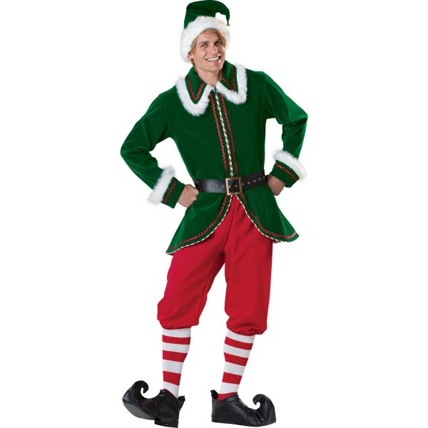 Men's Santa Elf Cosplay Costumes Christmas Santa Helper Costume