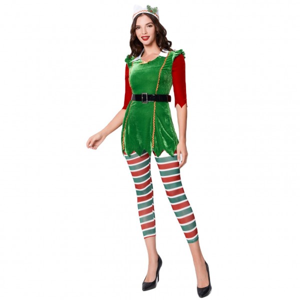 Women's Santa Elf Cosplay Costumes Christmas Santa Helper Outfits