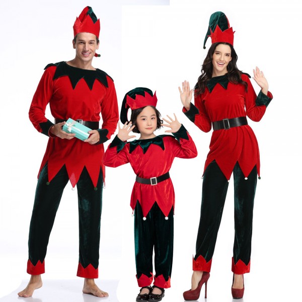 Deluxe Santa's Helper Costume Elf Cosplay Suit for Christmas