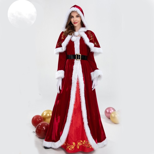 Deluxe Mrs. Claus Costume Women's Santa Cosplay Costume
