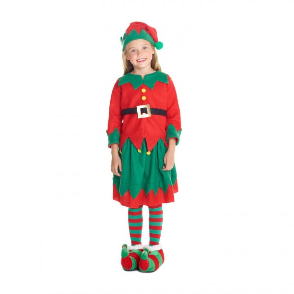 Kids Elf Costume Girls Christmas Santa Helper Elf Costume