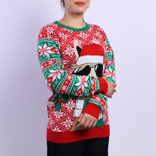 Funny Ugly Christmas Moose Knit Sweater