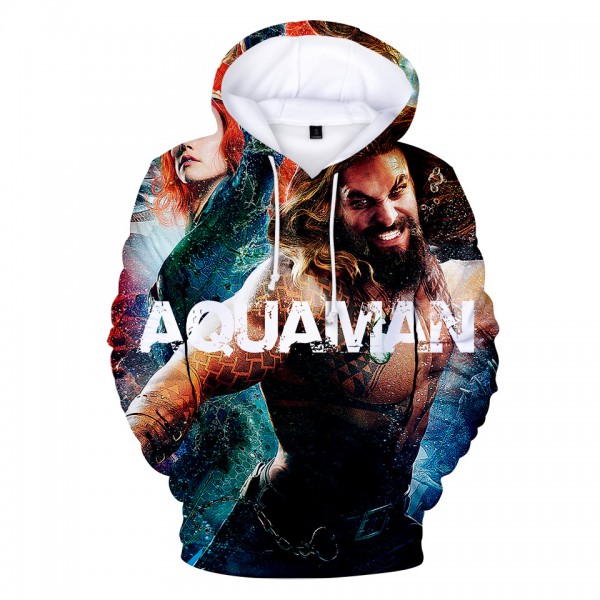 Aquaman Character Print Fleece Pullover 3D Hoodie Sweatshirt