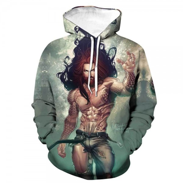 Aquaman 3D Hoodie Character Print Pullover Hoodies Sweatshirt For Men