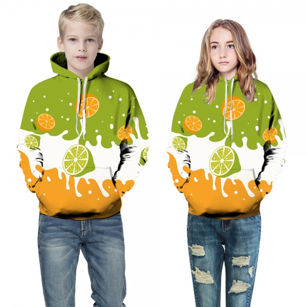 3D Fruit Juice Kids Hoodies Sweatshirt