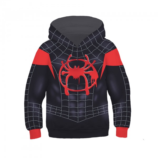 Kids Spiderman Hoodie - Spider-Man Into The Spider Verse Miles Morales Pullover Hoodies Sweatshirt