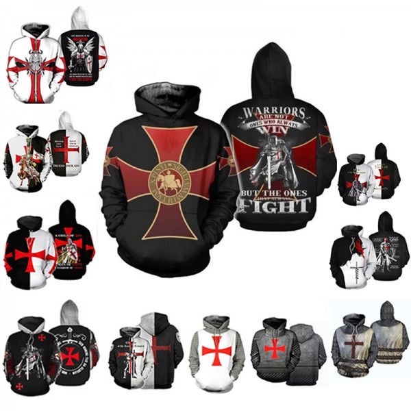 Knights Templar Hoodie - Warrior Armor 3D Pringting Pullover Hoodies Sweatshirt
