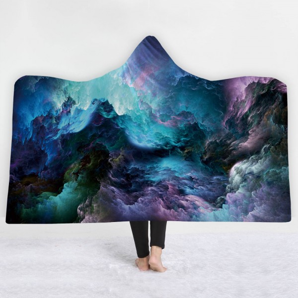 Landscape Galaxy Wearable 3D Printing Hooded Blanket