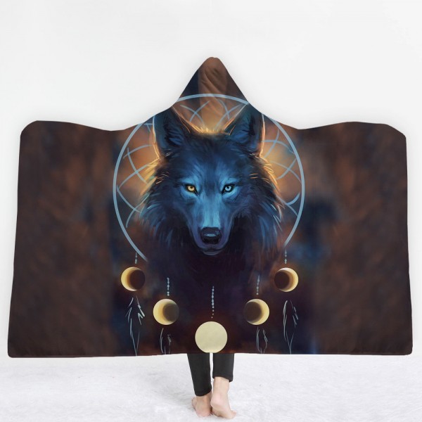 Wolf Wearable 3D Printing Hooded Blanket