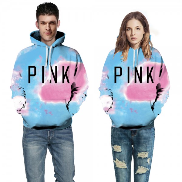 Pink Letters Hoodies Sweatshirt Pullover For Women & Men