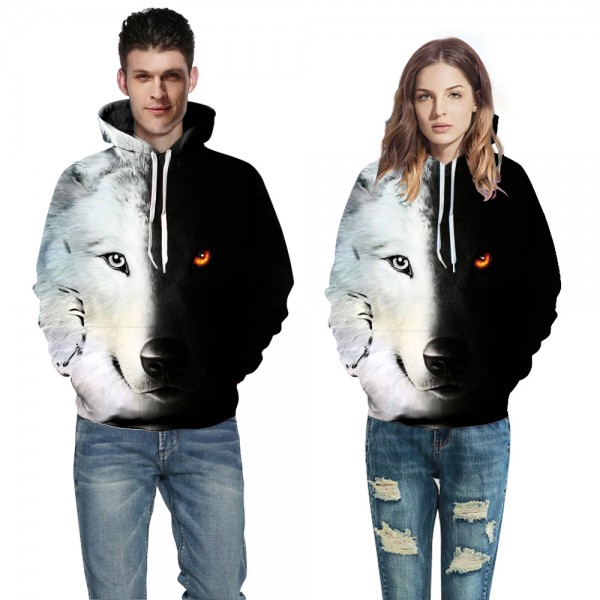 3D Cool Wolf Printed Animal Sweatshirt Hoodies