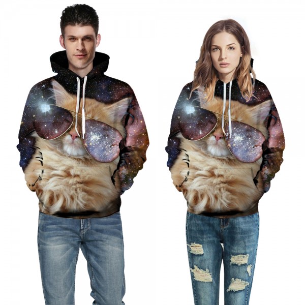 Galaxy Cute Cat 3D Hoodie Sweatshirt