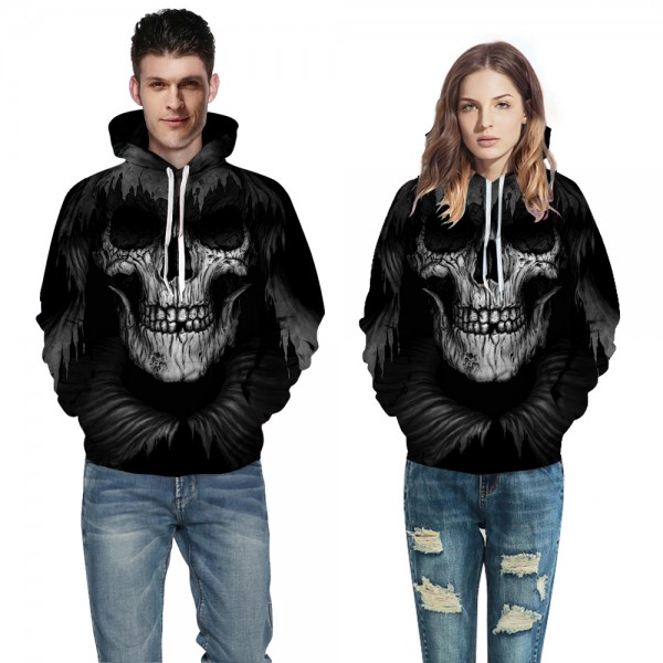 Black Skull 3D Hoodies Sweatshirt Pullover