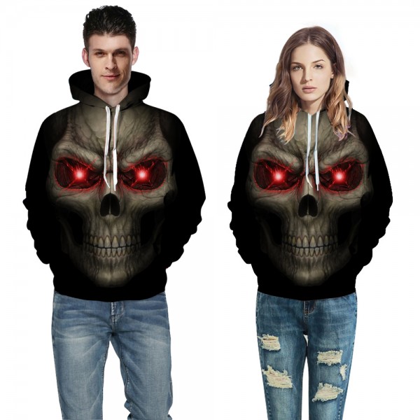 Red Eyes Skull 3D Hoodies Sweatshirt Pullover