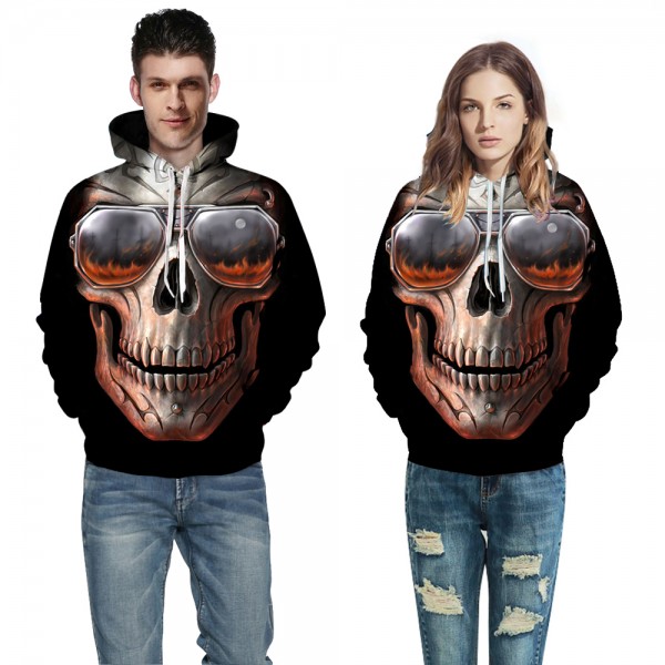 Skulls In Dark Glasses 3D Hoodies Sweatshirt Pullover