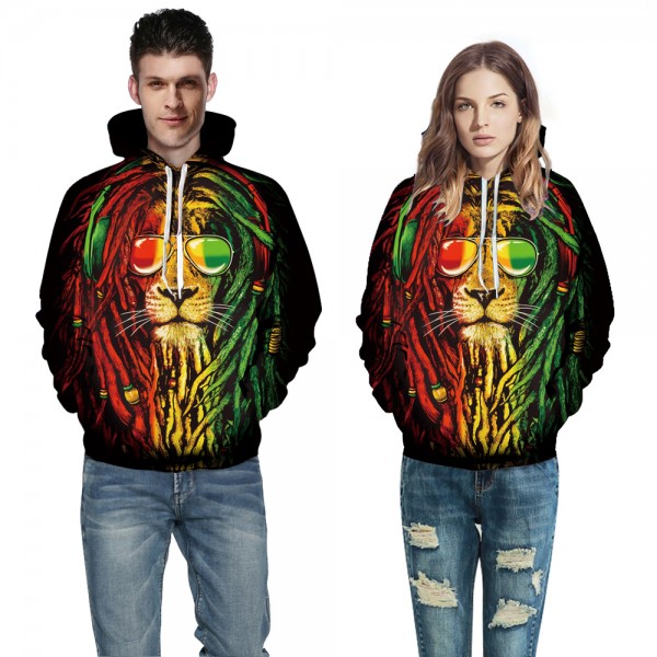 Animal Lion Face Unisex Pull Over Hoodie