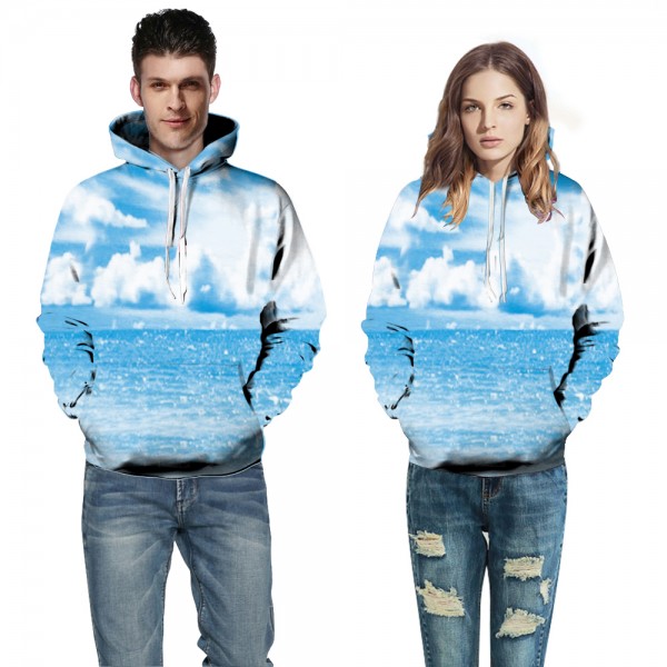 Blue Sky 3D Hoodie Pullover Sweatshirt