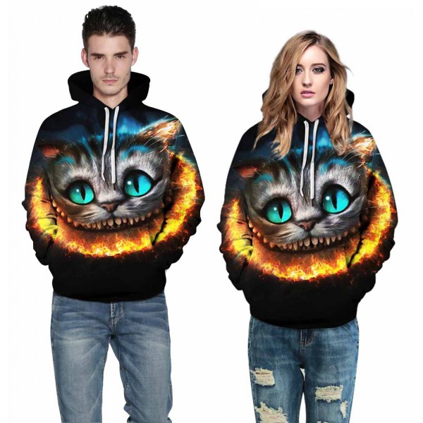 The Cheshire Cat Casual 3D Print Long Sleeve Sweatshirt Hoodies