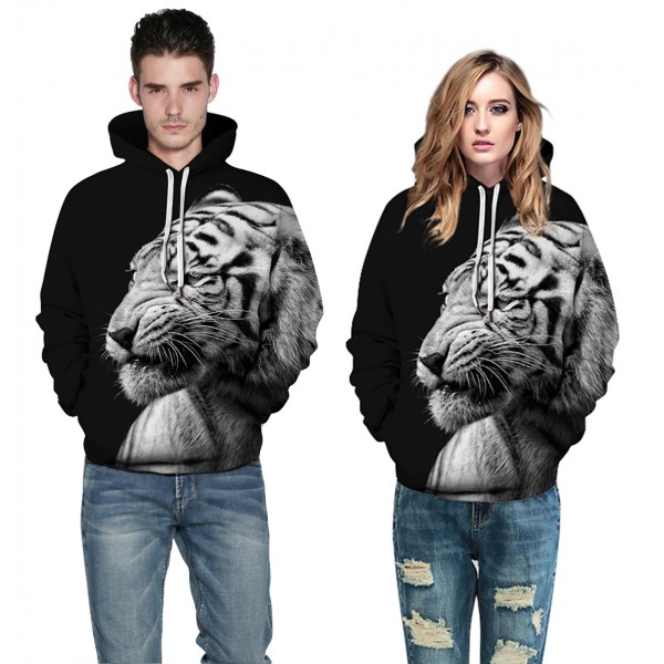 Tiger Casual 3D Print Long Sleeve Sweatshirt Hoodies