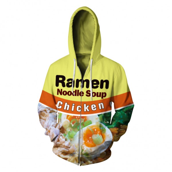 Chicken Pattern 3D Design Print Jacket Zip Up Hoodie