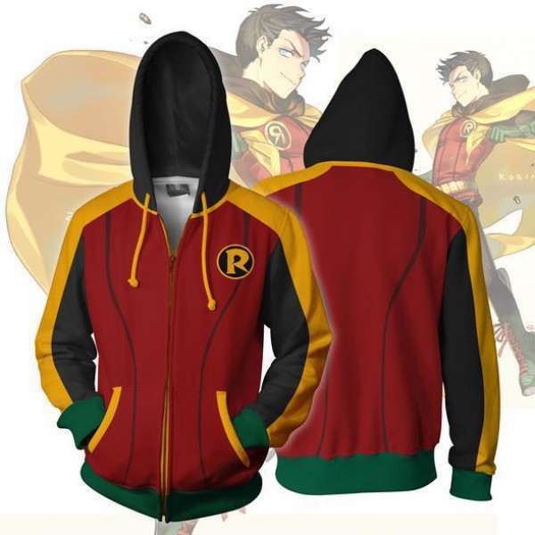 Robin Damian Wayne Zip Up Hoodie Jacket