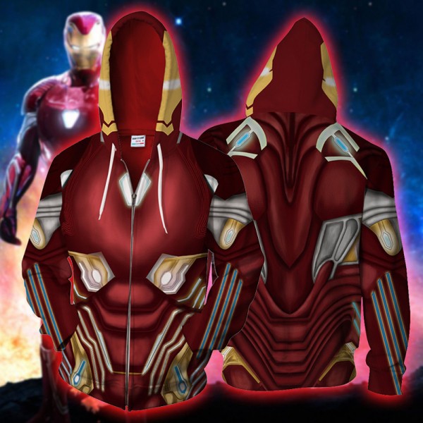 Avengers Hoodie - Iron Man Zip Up Jacket