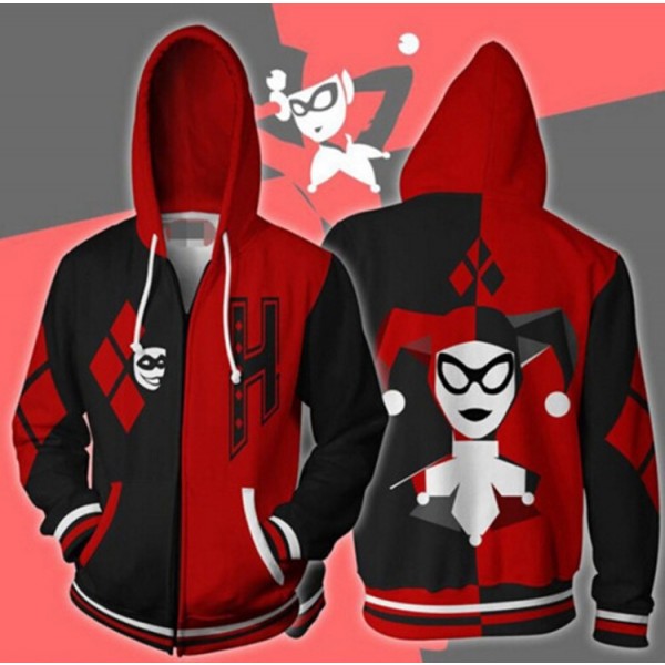 Harley Quinn Hoodie - Black And Red Jacket
