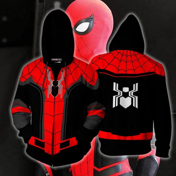 Spiderman Hoodie - Spider-Man Far From Home 3D Zip Up Hoodies Jacket Cosplay