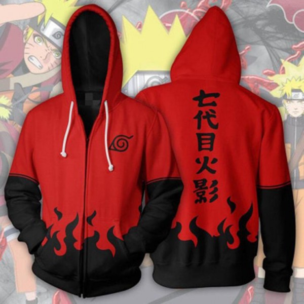 Naruto Hoodie - Naruto Sage Mode 3D Zip Up Hoodies Jacket Coat