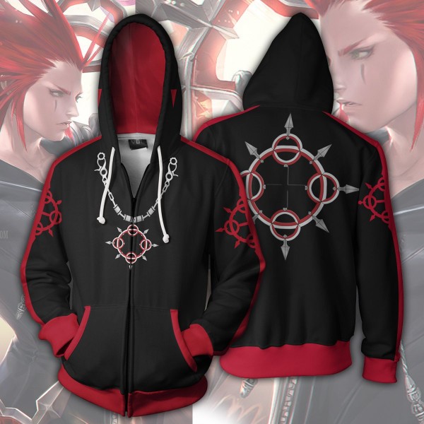 Kingdom Hearts Axel 3D Zip Up Hoodie Jacket Coat