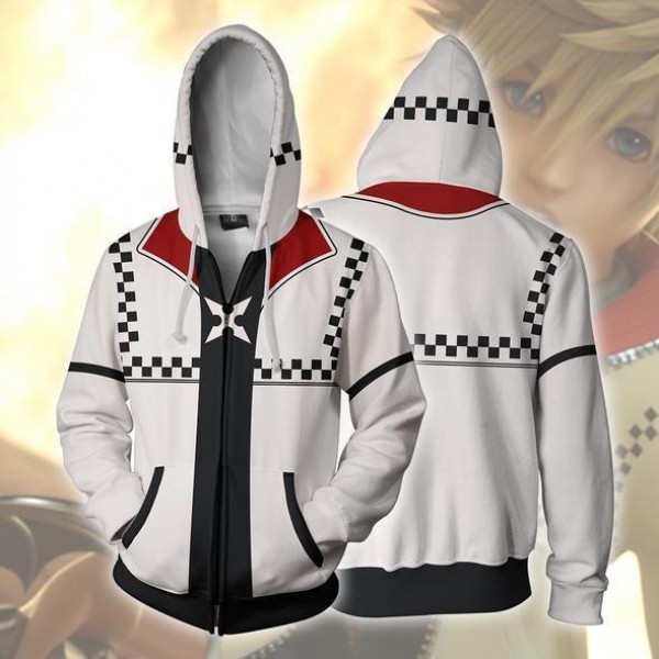 Kingdom Hearts Roxas Zip Up Hoodie 3D Jacket Coat For Men