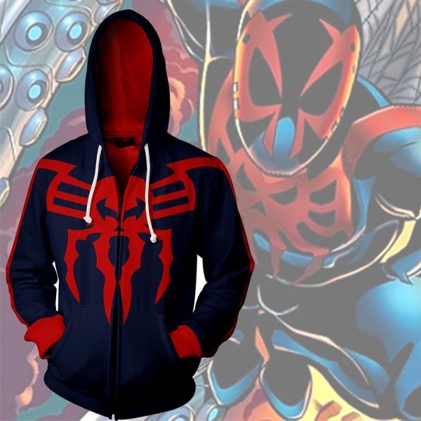 Spiderman Hoodie - Blue Spider-Man 3D Zip Up Hoodies Jacket Coat